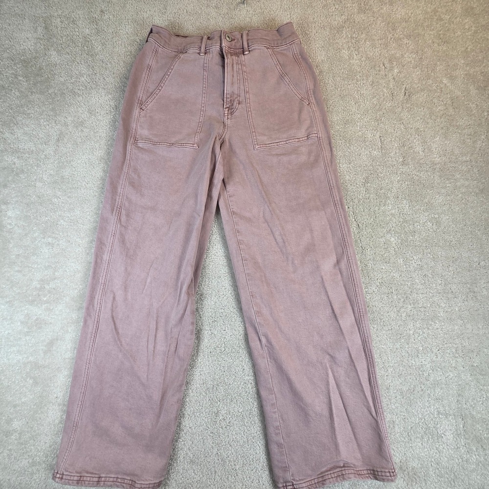American Eagle Skater Jean Womens 6 Dusty Rose Pink Wide Leg Utility Pant